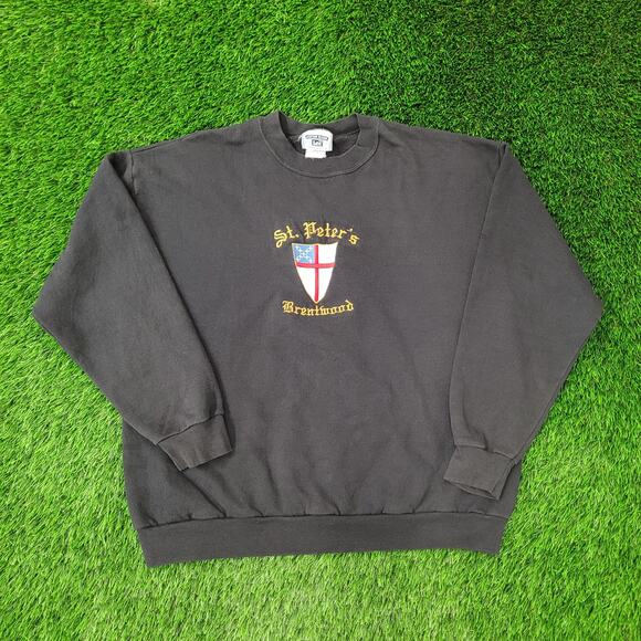 Vintage St-Peter Brentwood Sweatshirt XL 25x27 Black - Picture 1 of 14
